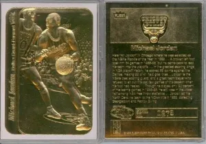1986 MICHAEL JORDAN FLEER STICKER ROOKIE 23K GOLD CARD by Basketball