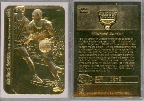 1986 MICHAEL JORDAN FLEER STICKER ROOKIE 23K GOLD CARD by Basketball