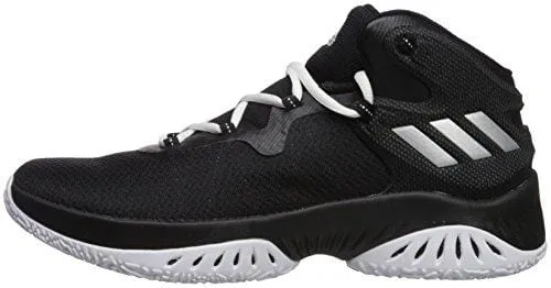 adidas Men's Explosive Bounce Basketball Shoes, Black/Metallic Silver/White, (11 M US)