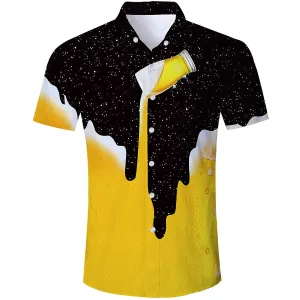 Beer Pouring Funny Hawaiian Shirt