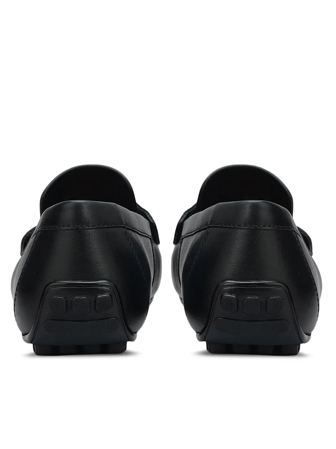 Blue Leather Moccasins With Logo