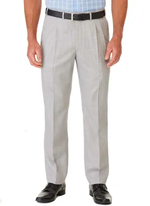 CHELSEA PLEAT FRONT TROUSER - LIGHT GREY