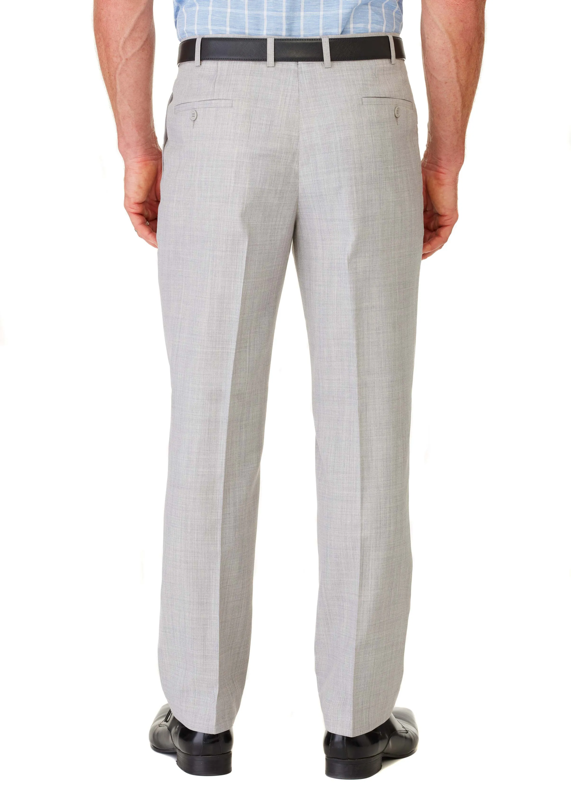 CHELSEA PLEAT FRONT TROUSER - LIGHT GREY