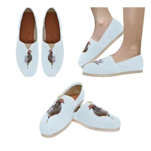 Espadrilles Canvas Chickens Light Blue Women's Canvas Slip-On Shoes(Model1206)