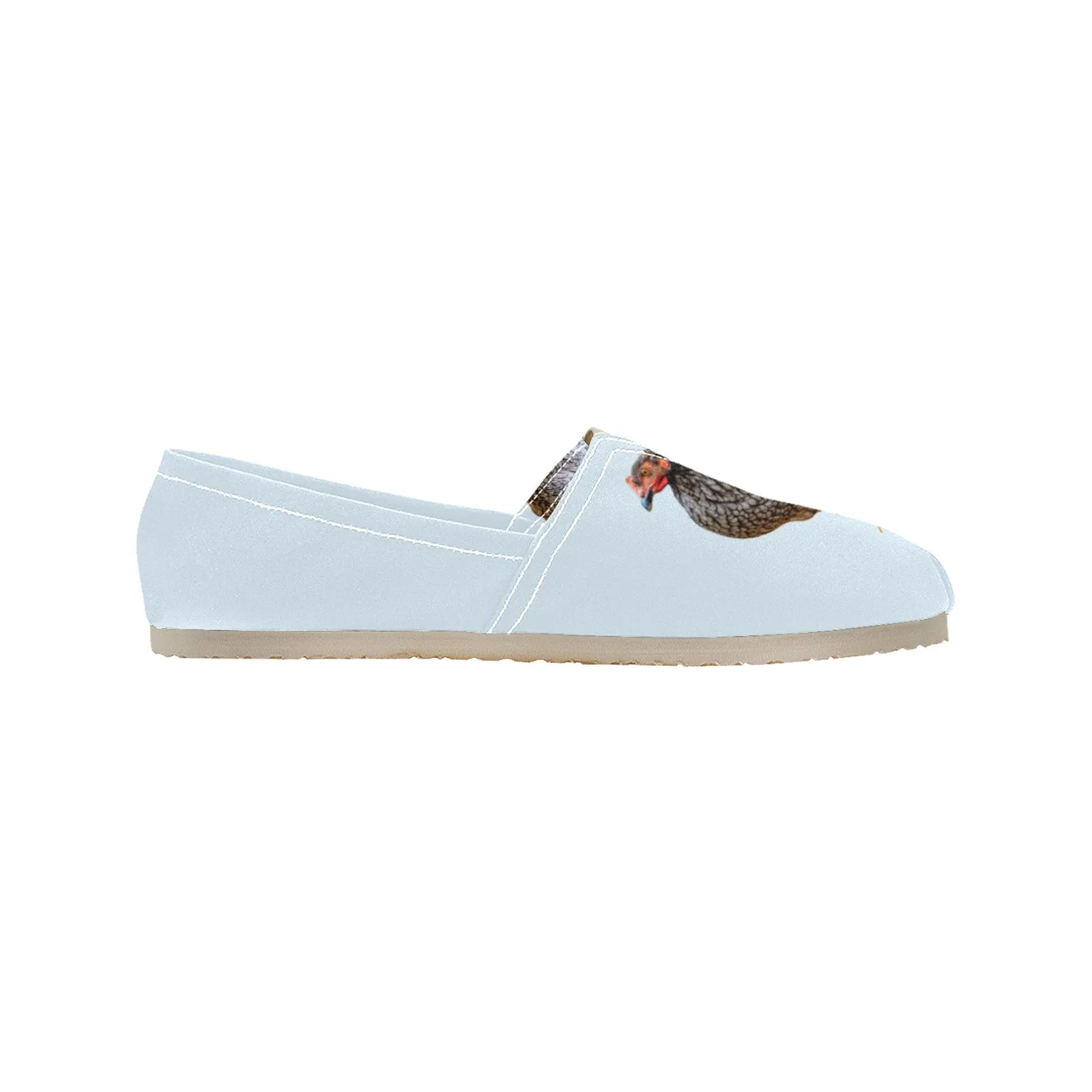 Espadrilles Canvas Chickens Light Blue Women's Canvas Slip-On Shoes(Model1206)