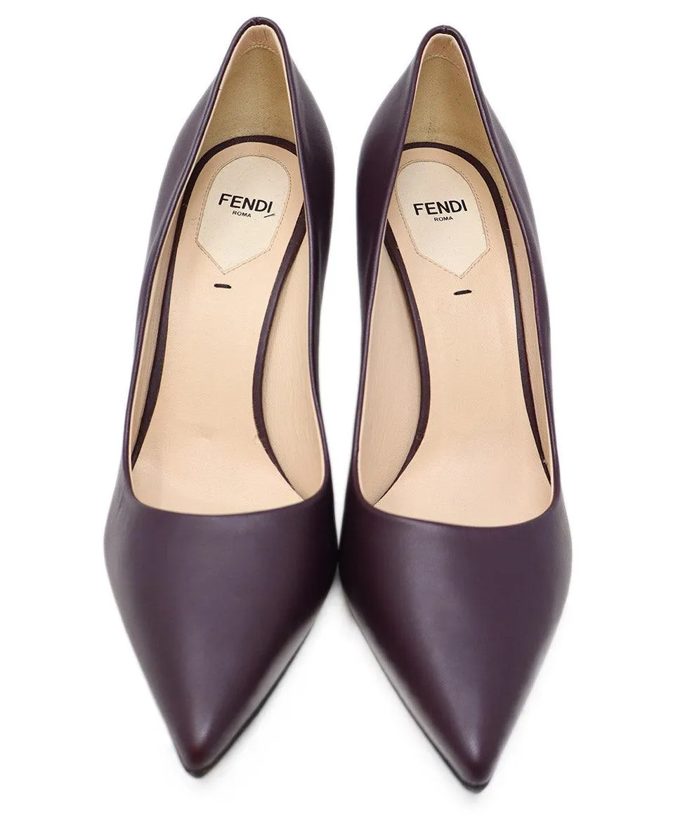 Fendi Purple Leather Heels sz 9