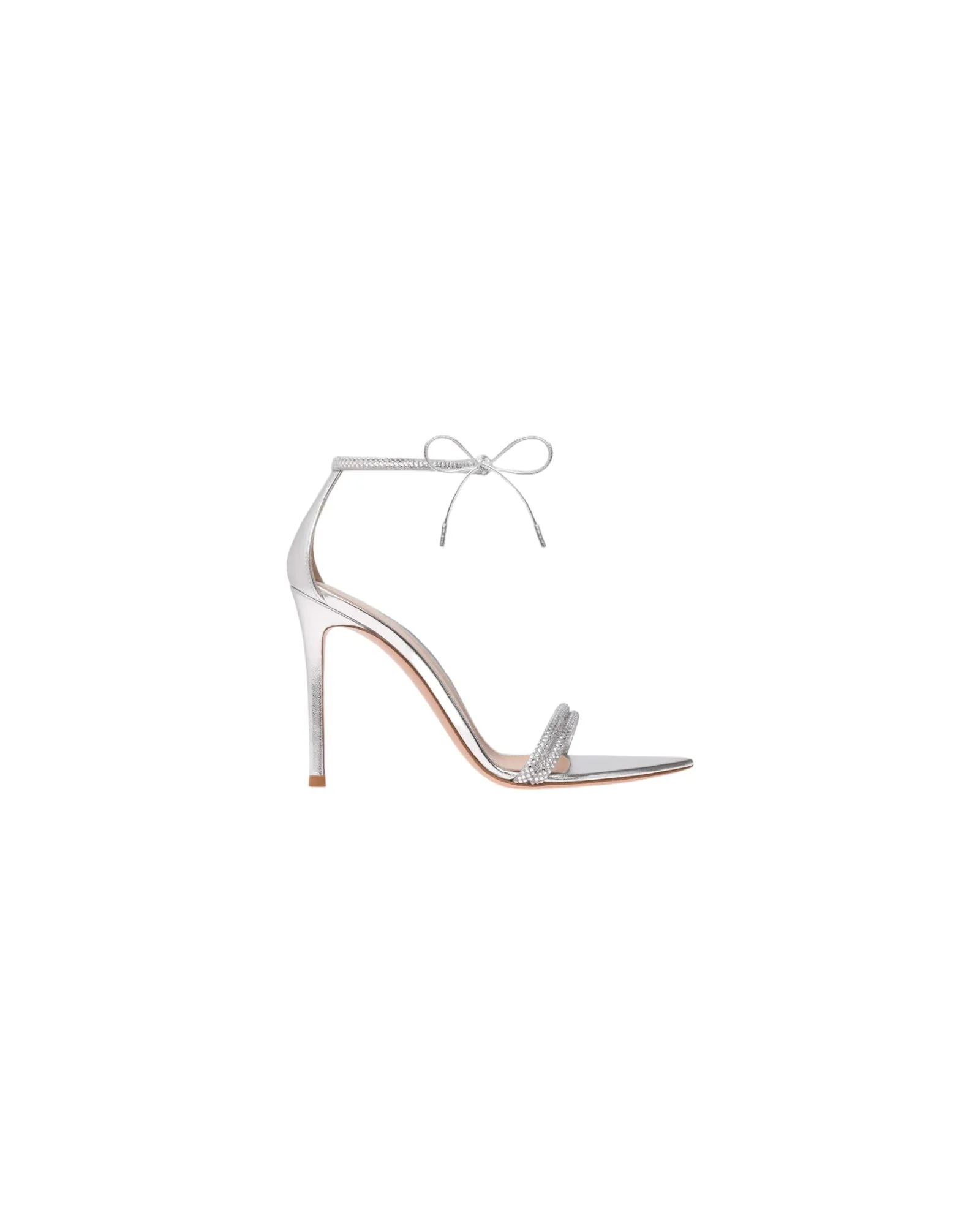 GIANVITO ROSSI MONTECARLO ANKLE STRAP SANDAL SILVER 10,5CM