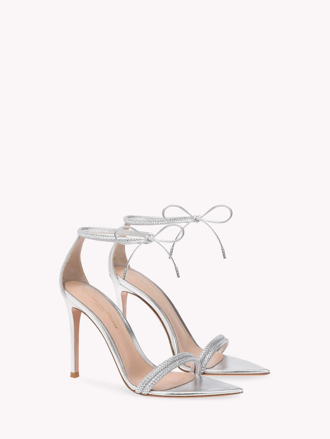 GIANVITO ROSSI MONTECARLO ANKLE STRAP SANDAL SILVER 10,5CM