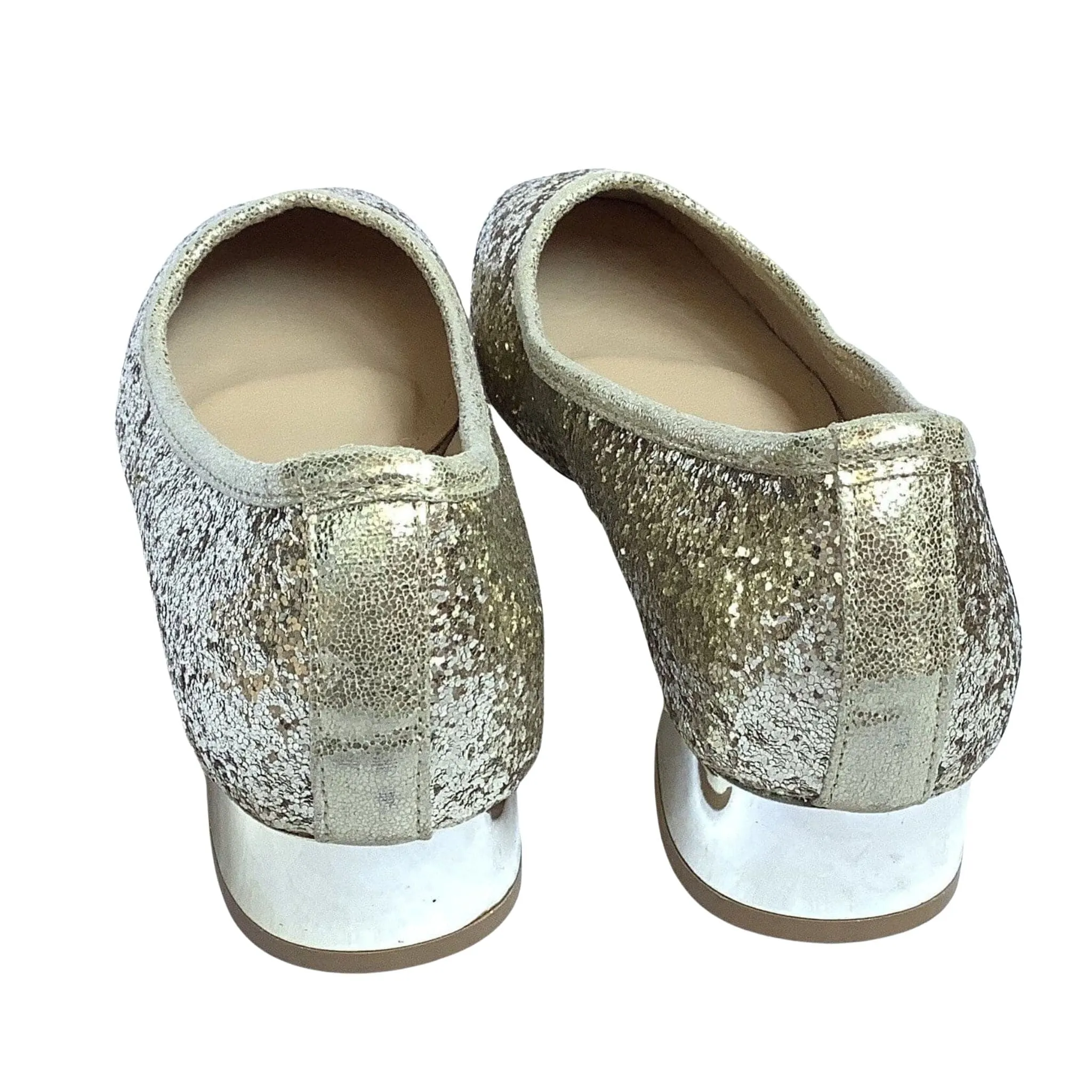 Gold Glitter Flat Shoes