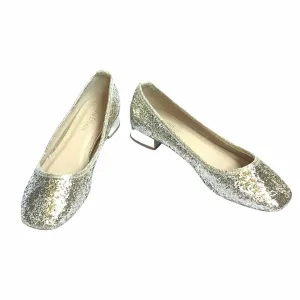 Gold Glitter Flat Shoes