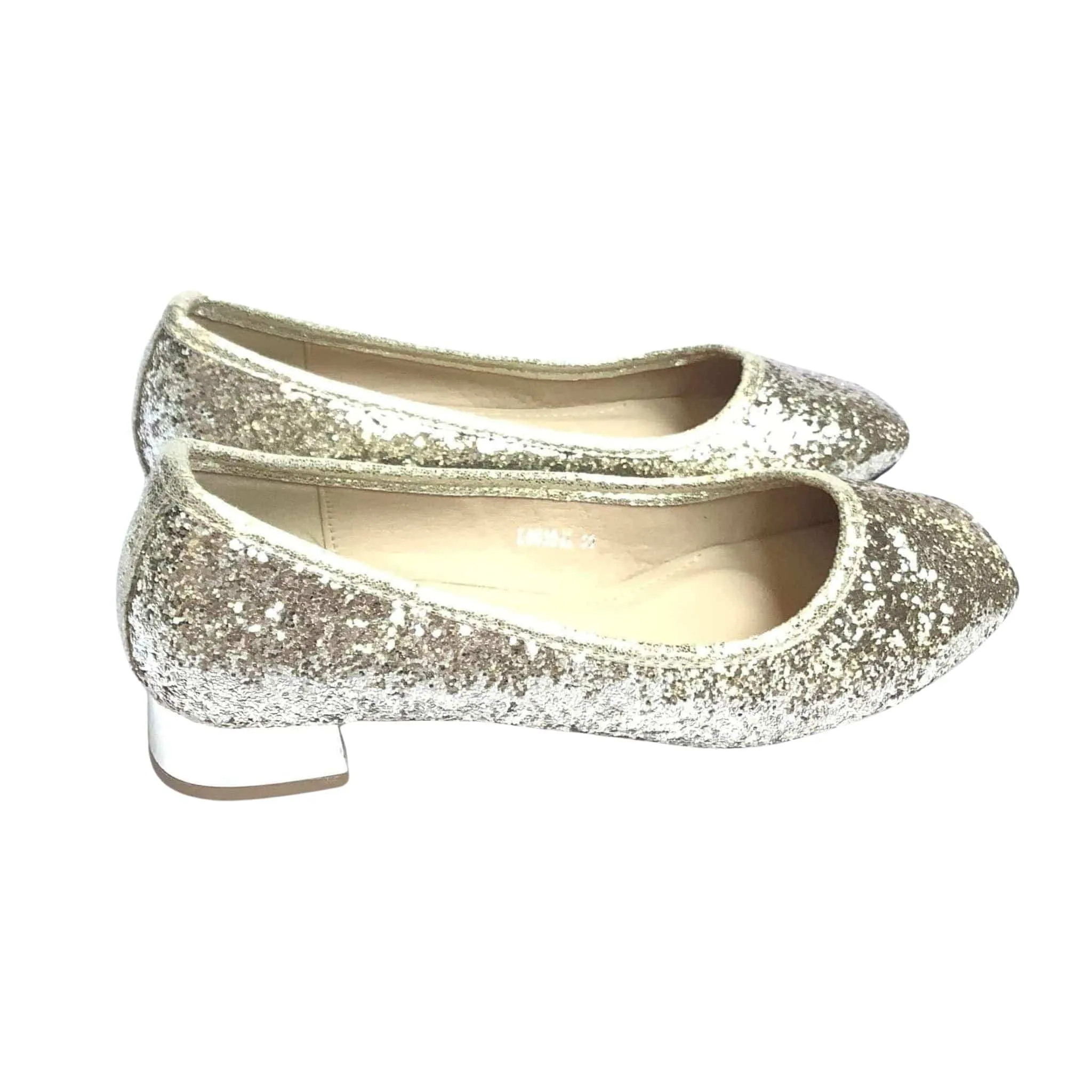 Gold Glitter Flat Shoes