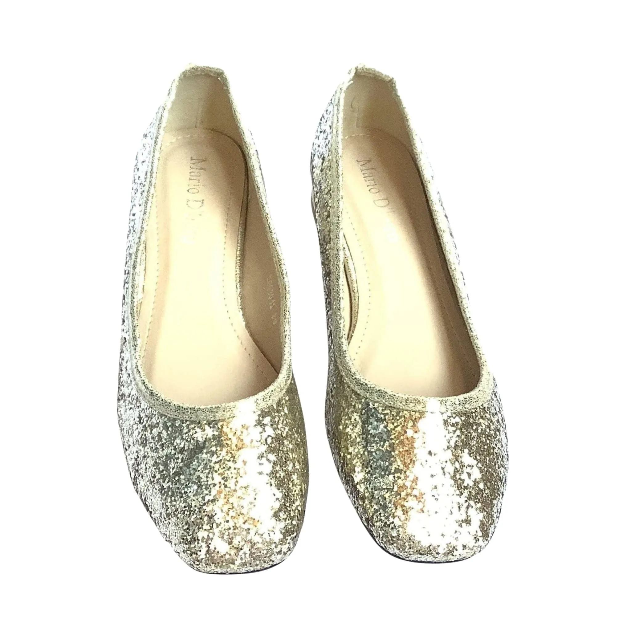 Gold Glitter Flat Shoes