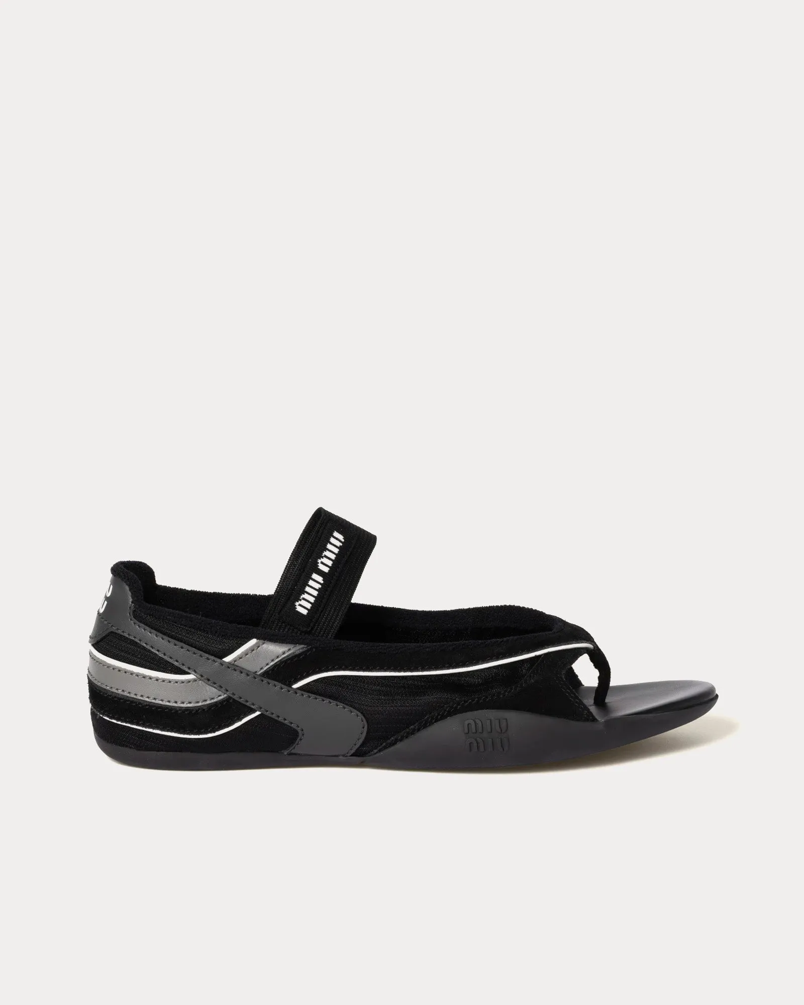 Gymnasium Technical Fabric Thong Black / Anthracite Ballerinas
