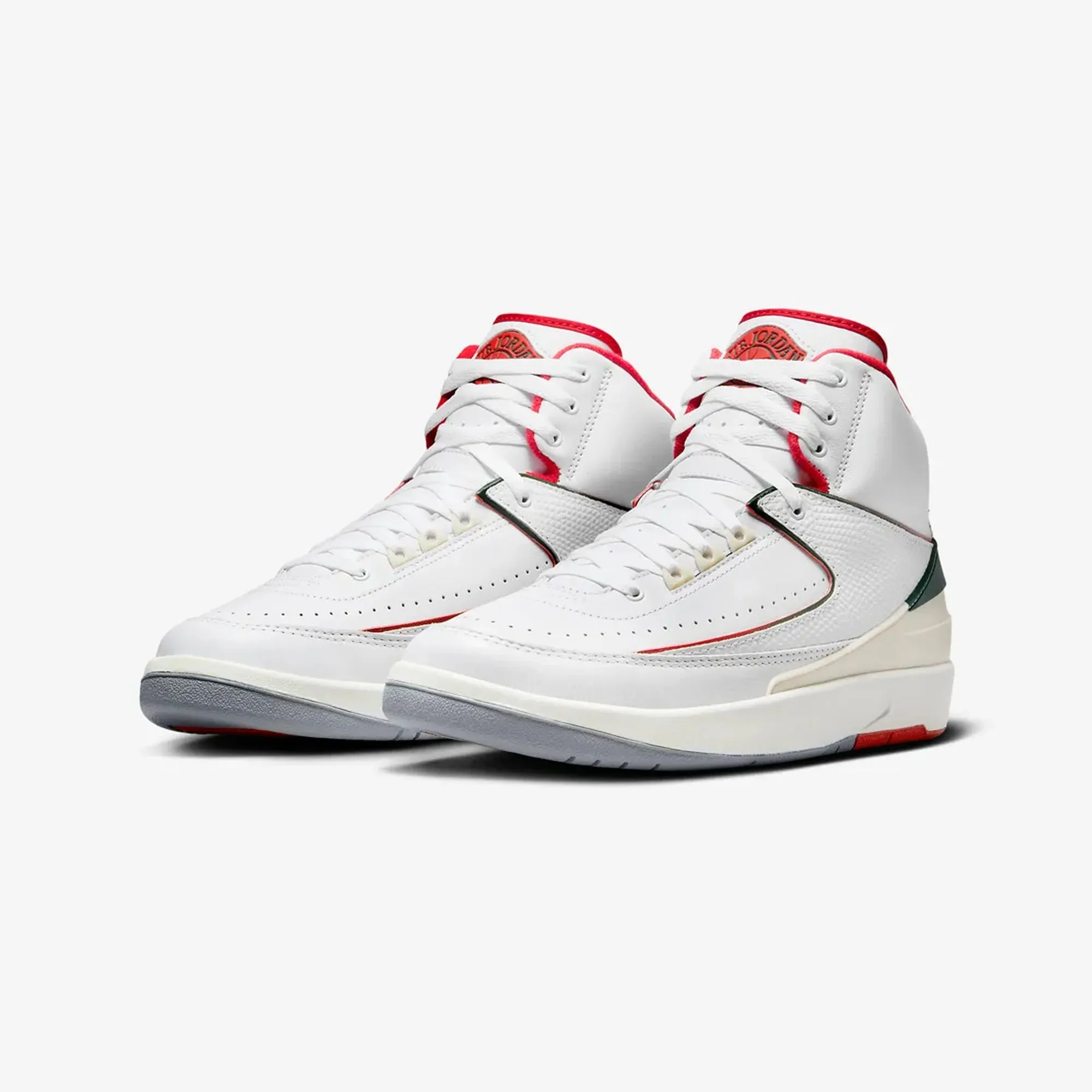 Jordan | AIR JORDAN 2 "ORIGINS"  { WHITE/FIRE RED-FIR-SAIL
