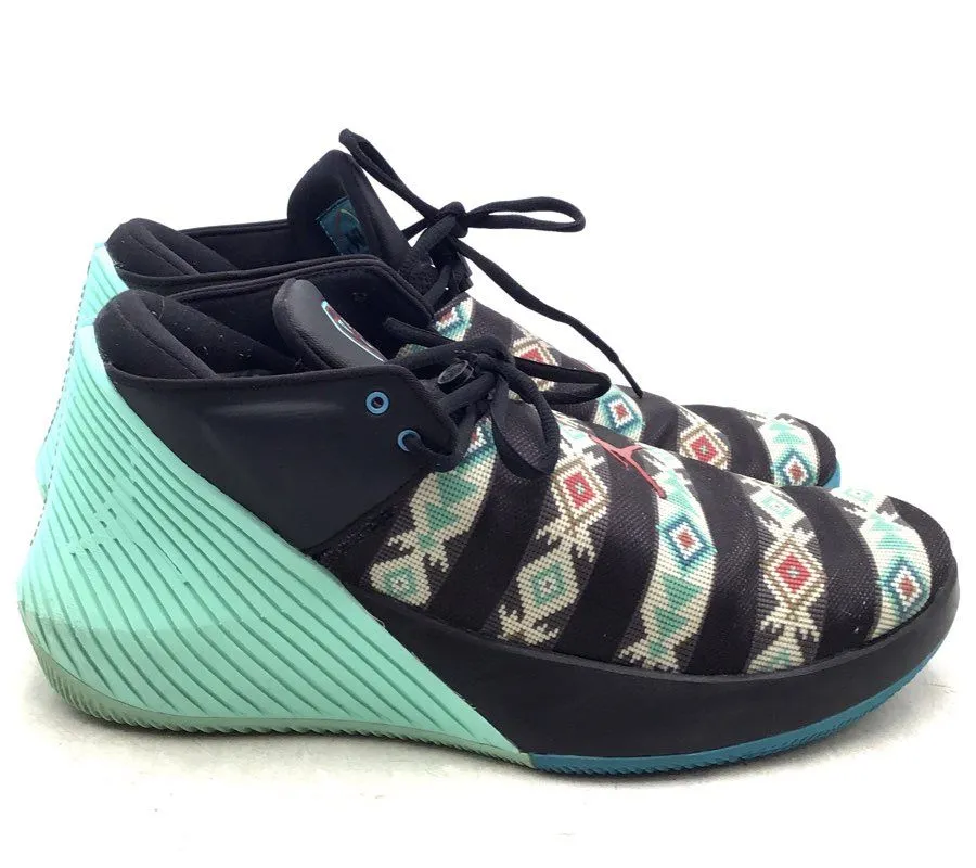 Jordan Men's Why Not Zer0.1 Black Green Basketball Athletic Shoes - Size 12