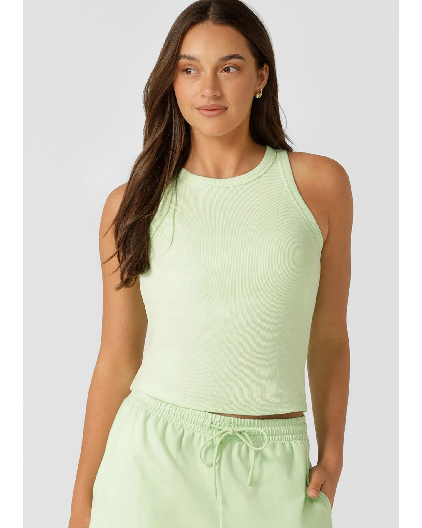 Lorna Jane Basics Rib Tank - Ice Green