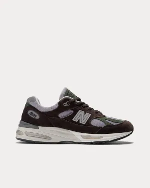 MADE in UK 991v2 Licorice / Lavender Gray / Douglas Fir Low Top Sneakers