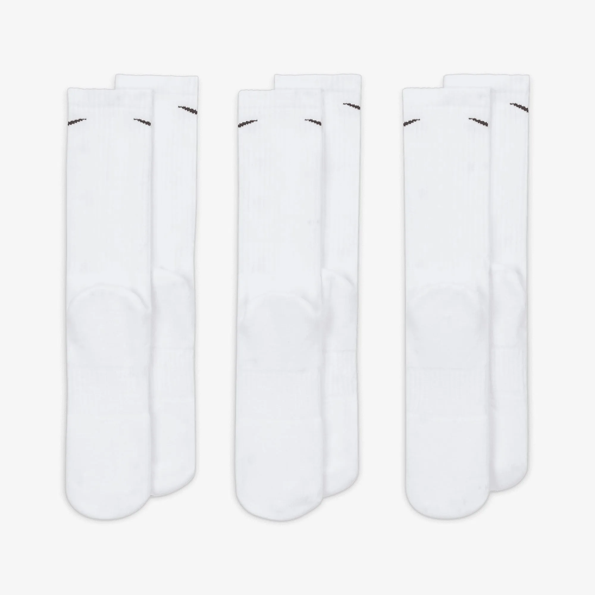 NIKE | EVERYDAY CUSHIONED TRAINING CREW SOCKS { WHITE/BLACK