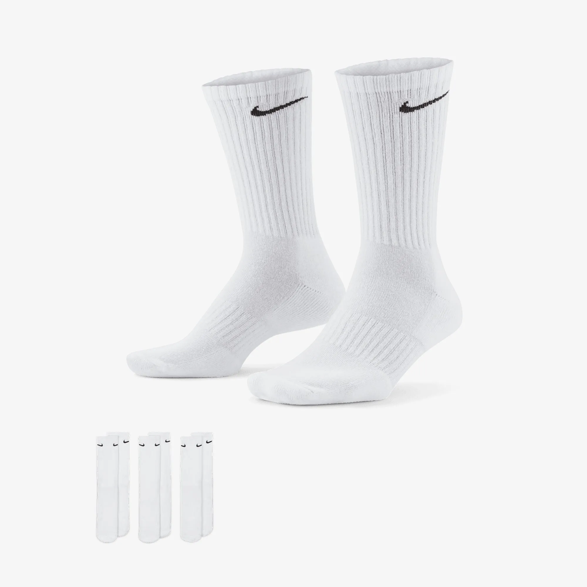 NIKE | EVERYDAY CUSHIONED TRAINING CREW SOCKS { WHITE/BLACK