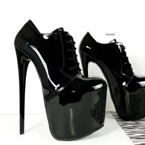 Oxford Ankle Black Patent  High Heels