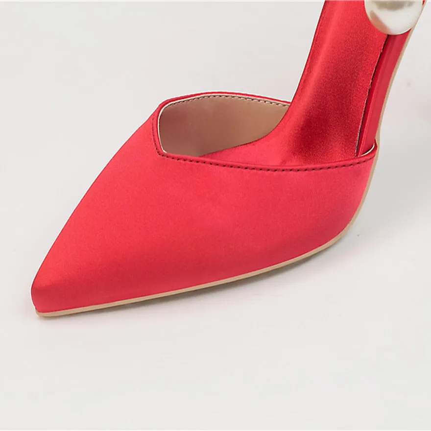Pearl Buckle High Heels