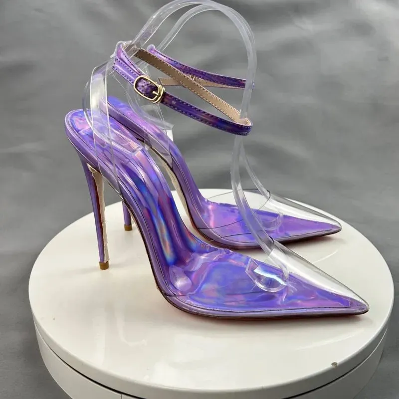 Purple PVC High Heels