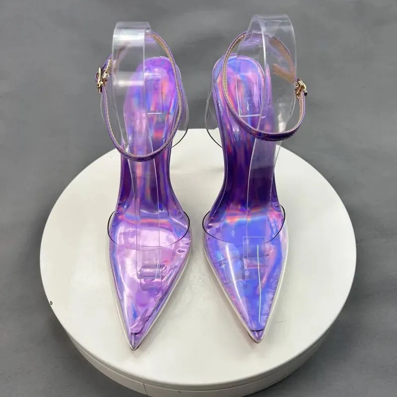 Purple PVC High Heels