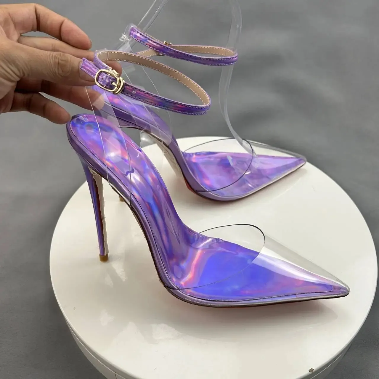 Purple PVC High Heels