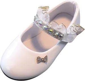rystal Lace Princess Mary Jane Dress Shoes Princess Low Heel Dance Shoes Pary Wedding Slip On Ballet Flat