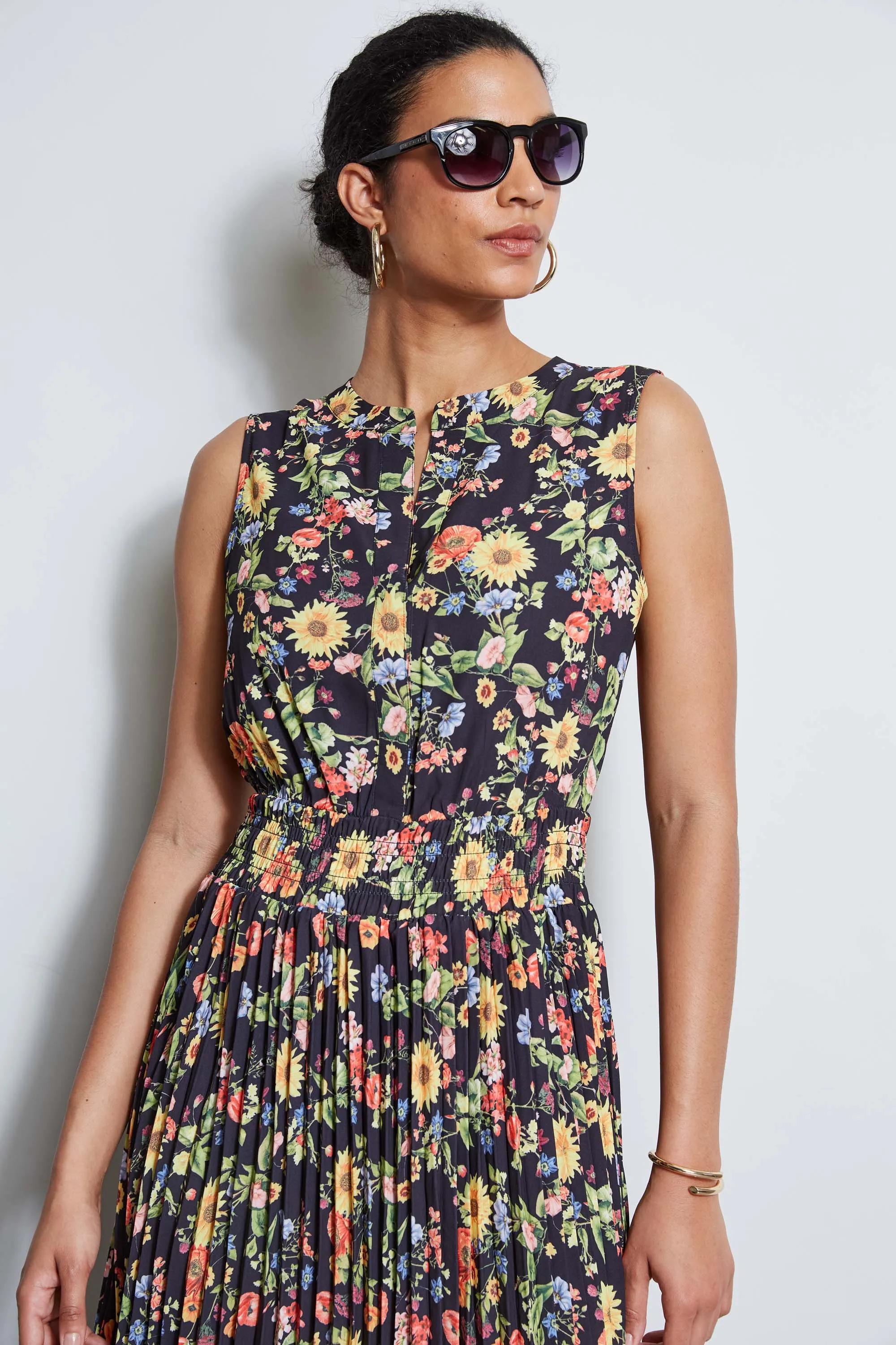 T-Tahari Sunray Garden Pleated Dress
