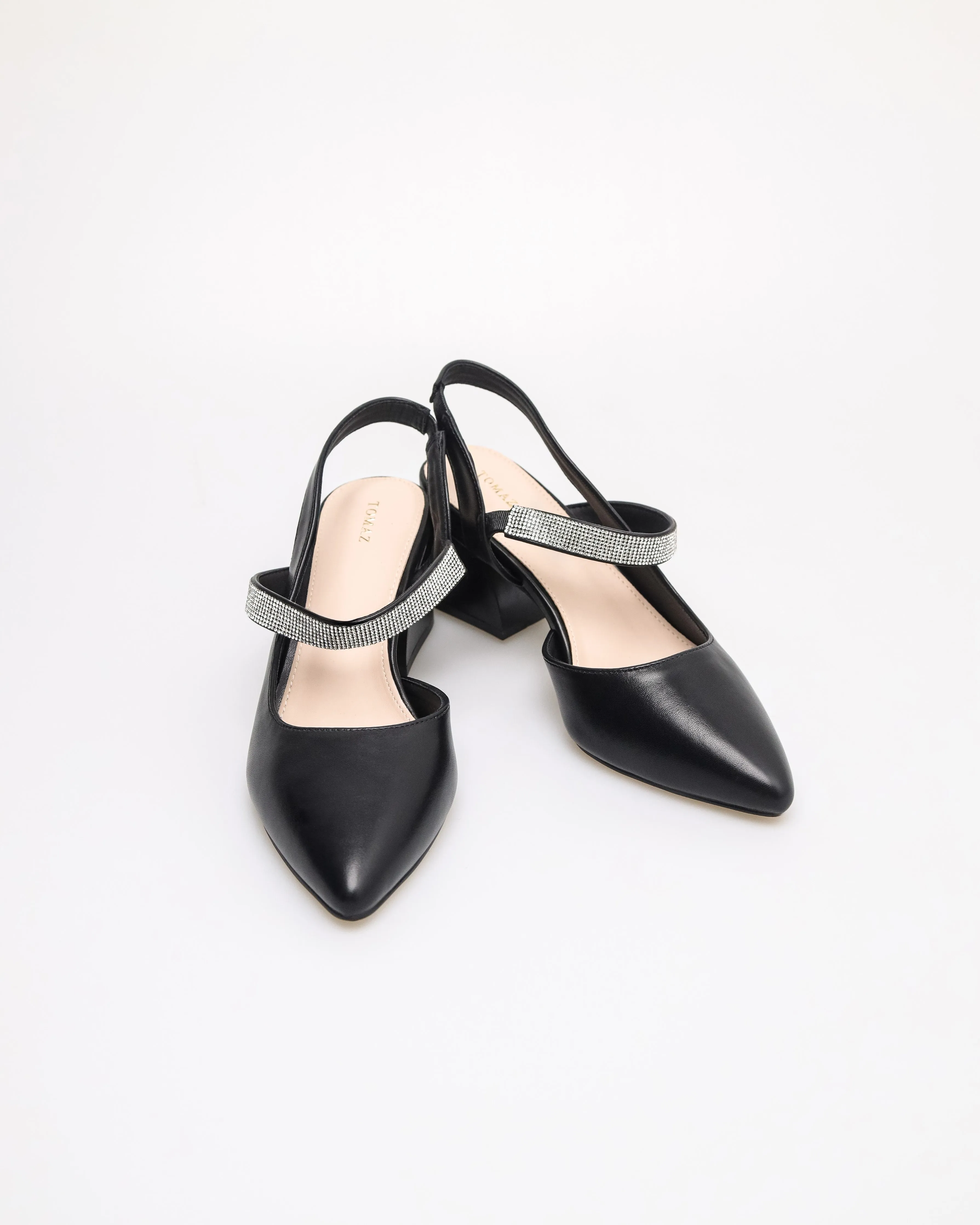Tomaz NN470 Ladies Glittery Block Heels