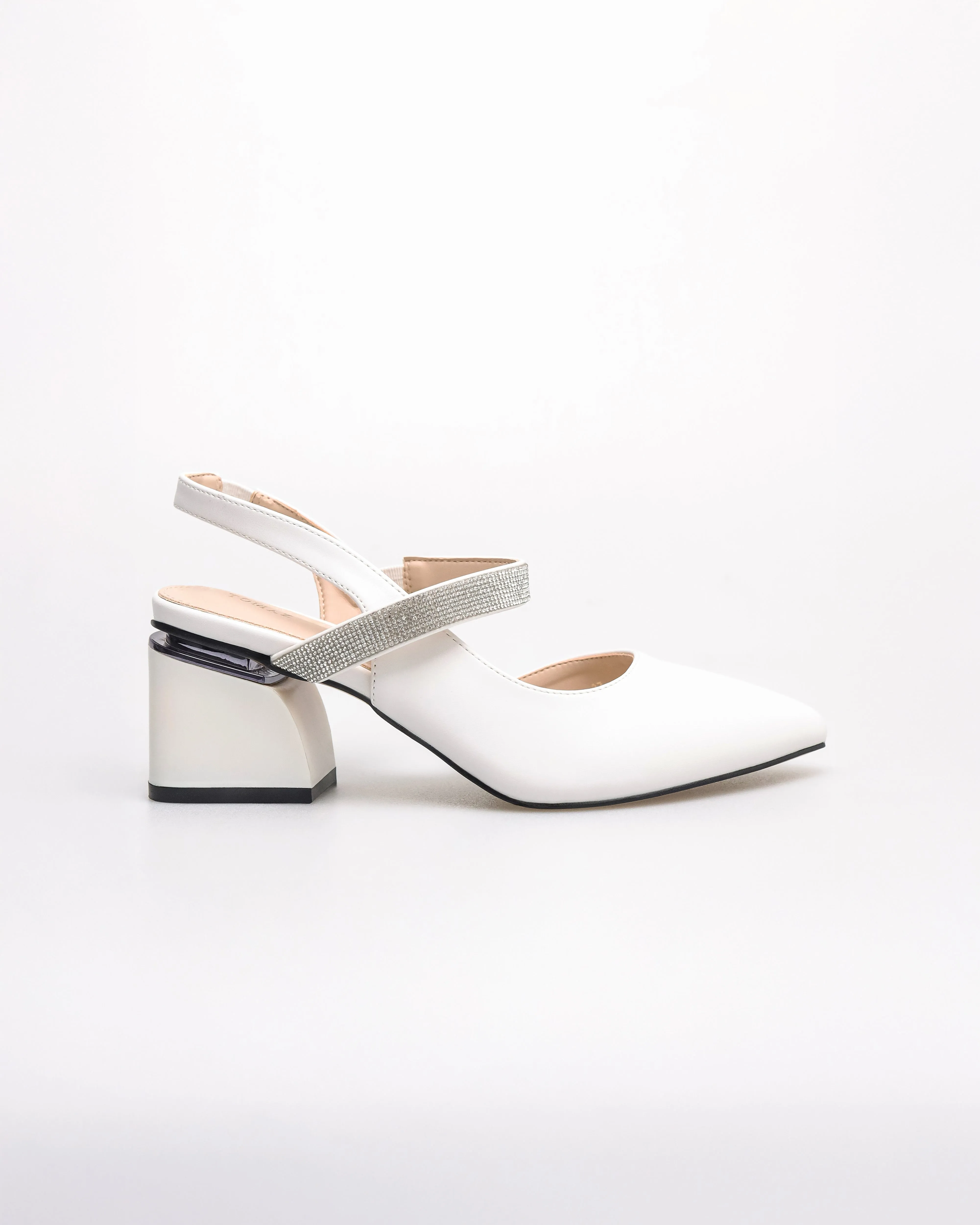 Tomaz NN470 Ladies Glittery Block Heels