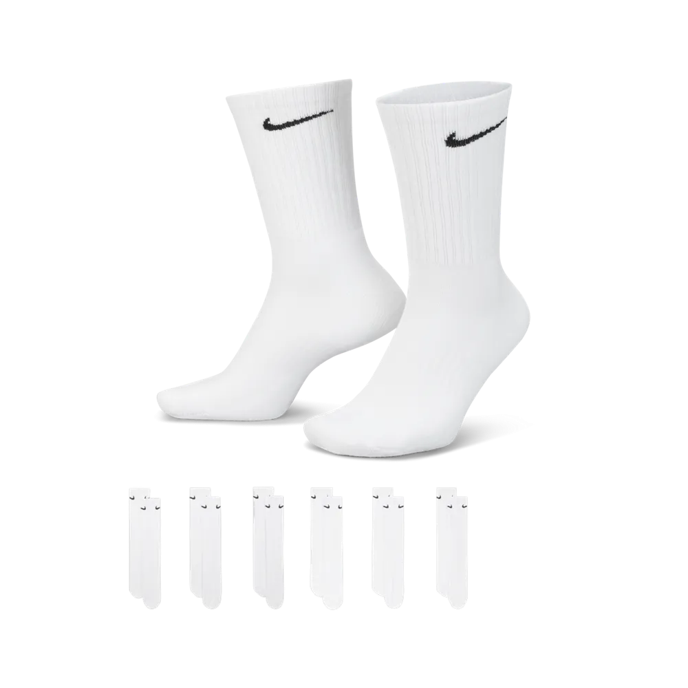 U Everyday Cushioned Training Crew Sock - 6 Pack 'White'