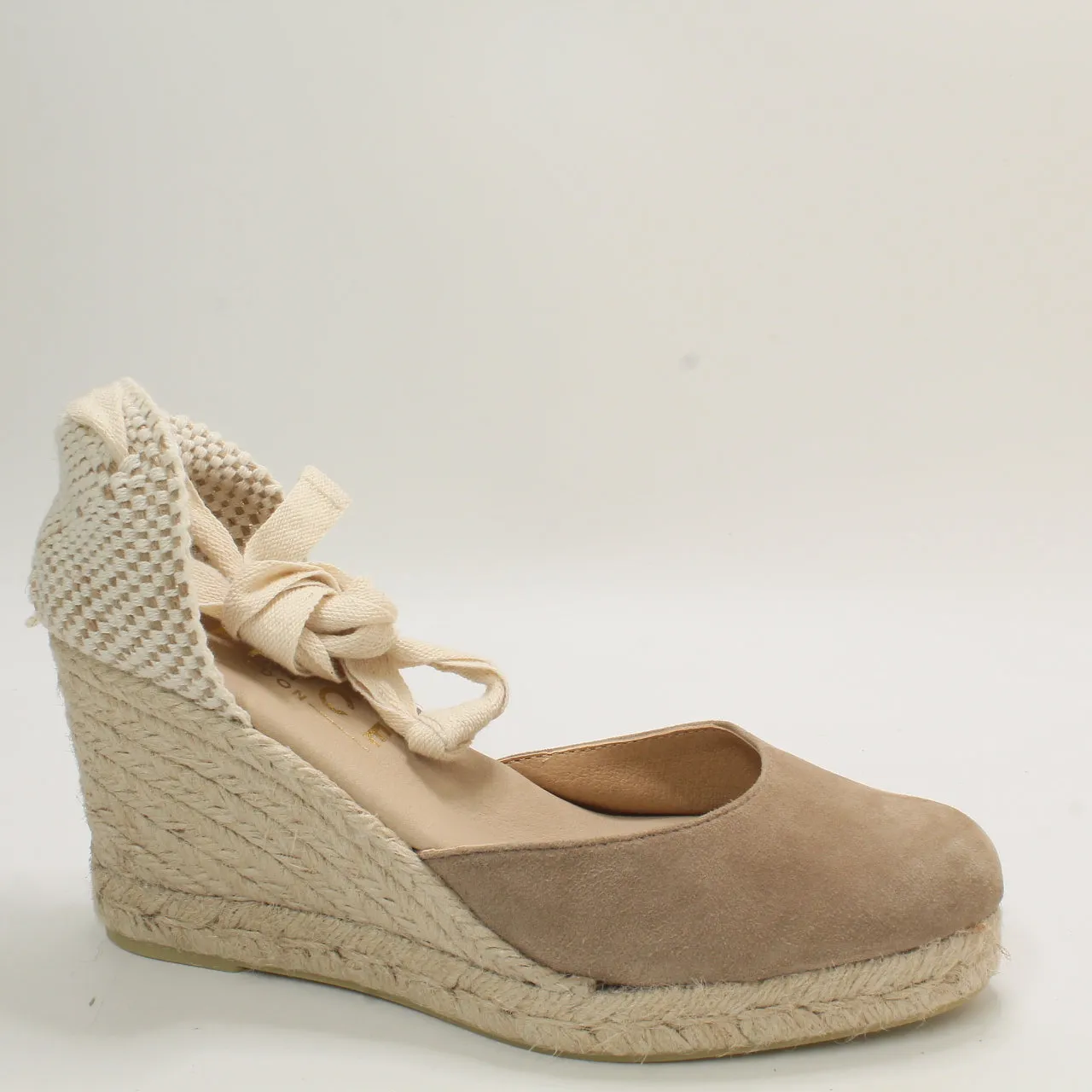 Womens Office Marmalade Ankle Tie Espadrilles Taupe Suede Uk Size 5