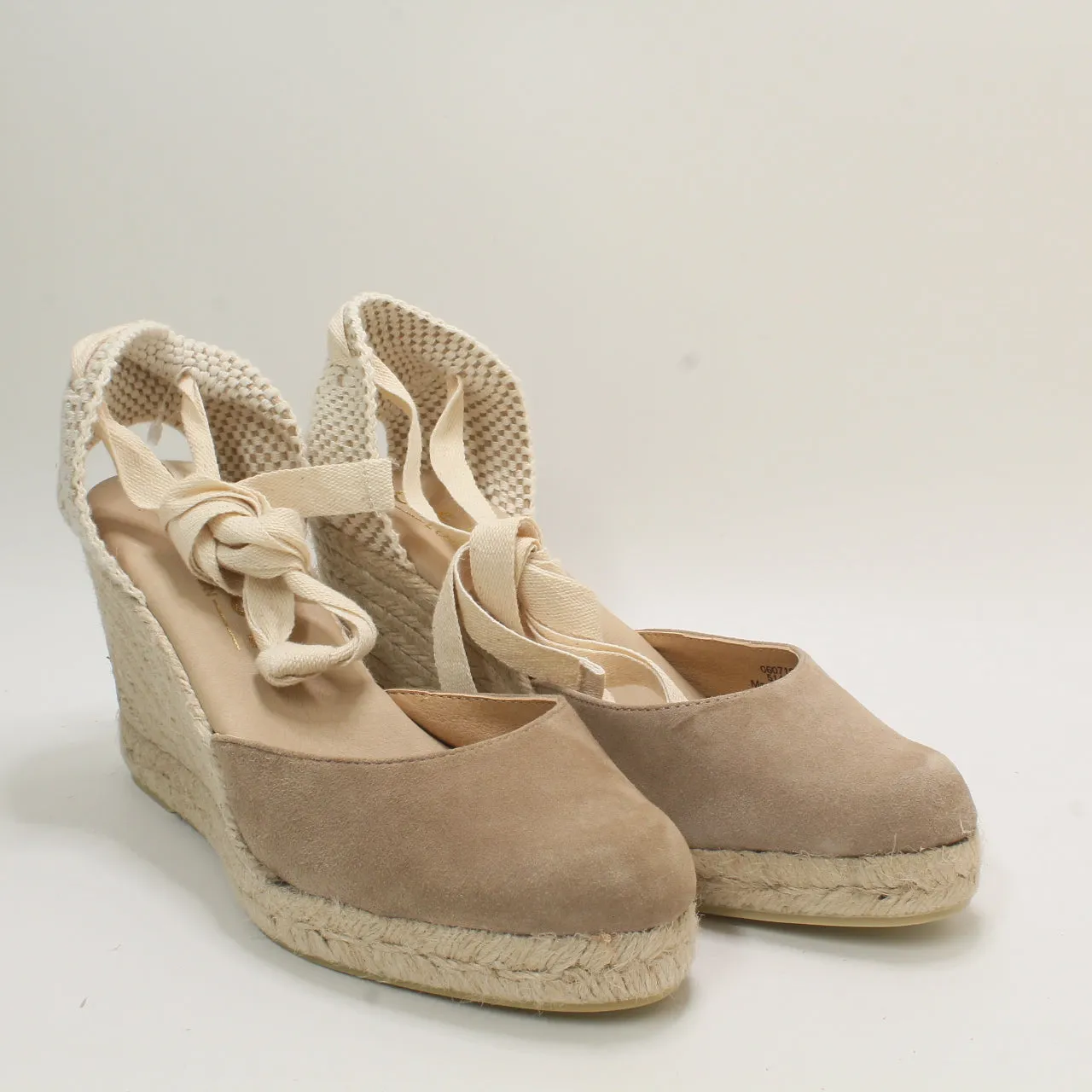 Womens Office Marmalade Ankle Tie Espadrilles Taupe Suede Uk Size 5