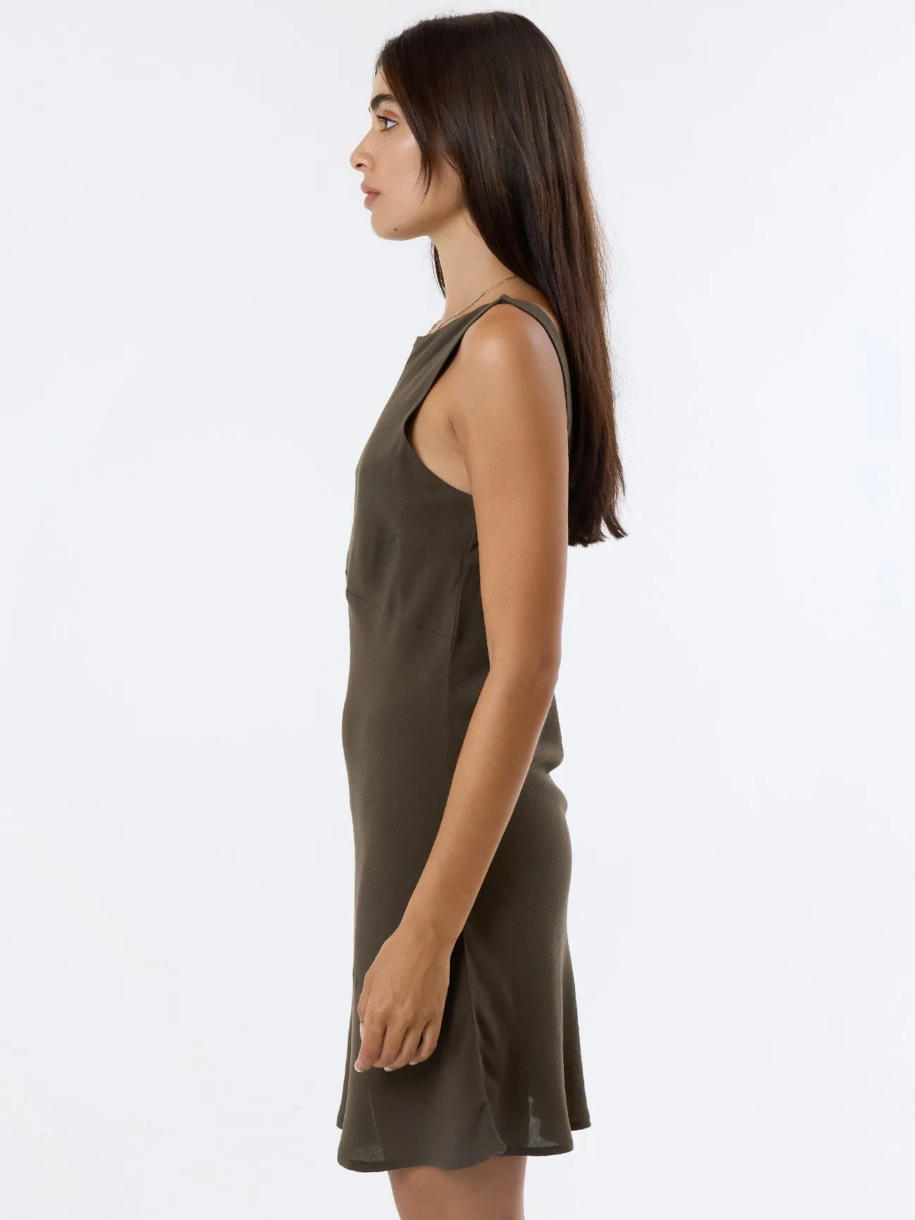 Xavier Bias Mini Dress - Tarmac