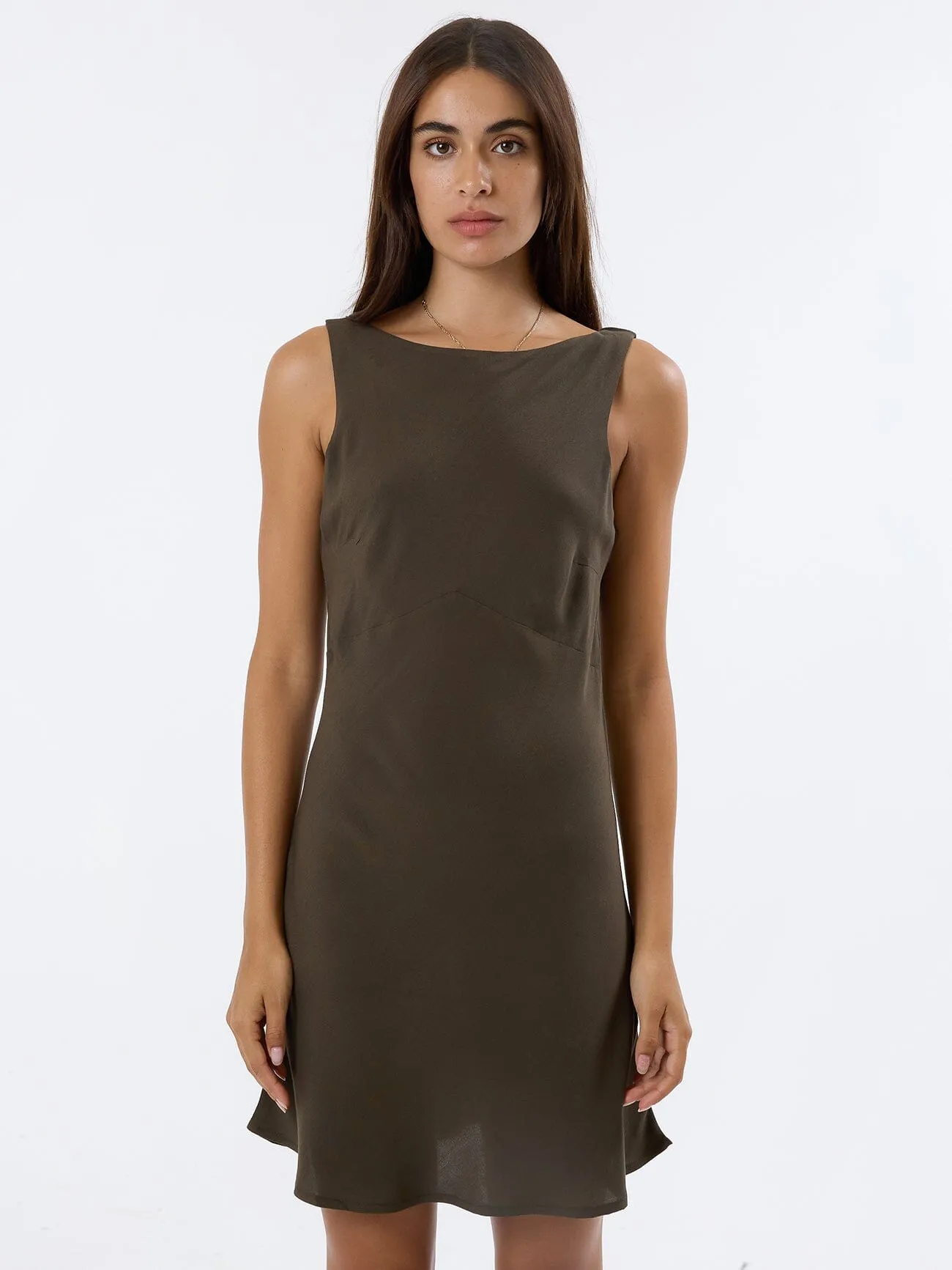 Xavier Bias Mini Dress - Tarmac